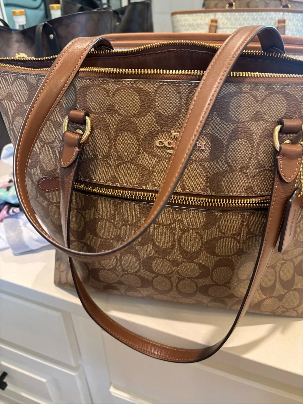 Coach Gallery Tote & Matching Wallet | Brown & Beige Signature Canvas